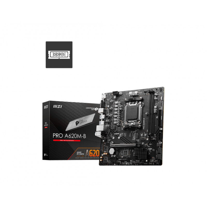 MSI PRO A620M-B emolevy AMD A620 Pistoke AM5 mikro ATX