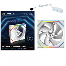 Lian Li UNI FAN SL Wireless 120 Tietokonekotelo Tuuletin 12 cm Valkoinen 1 kpl