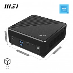 MSI Cubi N ADL-006DE Intel® N N200 4 GB DDR4-SDRAM 128 GB SSD Windows 11 Pro Mini PC musta