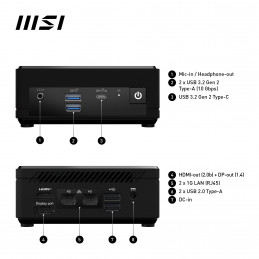MSI Cubi N ADL-006DE Intel® N N200 4 GB DDR4-SDRAM 128 GB SSD Windows 11 Pro Mini PC musta