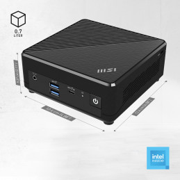 MSI Cubi N ADL-006DE Intel® N N200 4 GB DDR4-SDRAM 128 GB SSD Windows 11 Pro Mini PC musta
