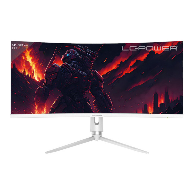 LC-Power LC-M34-Q-C-PRO tietokoneen litteä näyttö 86,4 cm (34") 3440 x 1440 pikseliä UltraWide Quad HD Harmaa