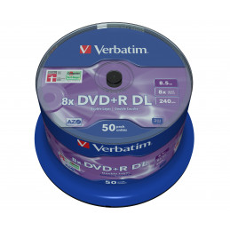 Verbatim DVD+R Double Layer 8x Matt Silver 50pk Spindle 8,5 GB DVD+R DL 50 kpl