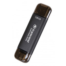 Transcend ESD310C Thunderbolt-teknologia 128 GB USB Type-A   USB Type-C USB 3.2 Gen 2x2 musta