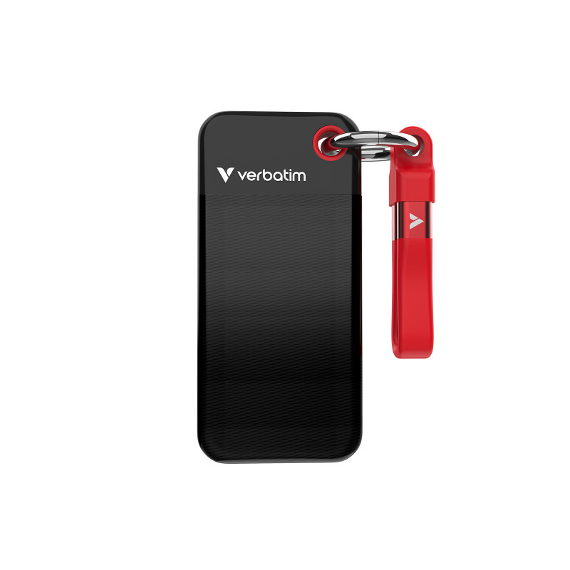 Verbatim Pocket SSD 2 TB USB Type-C 3.2 Gen 2 (3.1 Gen 2) musta, Punainen