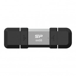 Silicon Power SP064GBUC3C51V1S USB-muisti 64 GB USB Type-A   USB Type-C 3.2 Gen 1 (3.1 Gen 1) musta, Hopea