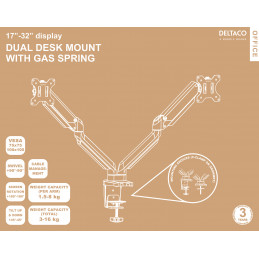 Deltaco ARM-0351 monitorin kiinnike ja jalusta 81,3 cm (32") Vastaanotto musta