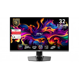 MSI MPG 321URXDE QD-OLED tietokoneen litteä näyttö 80 cm (31.5") 3840 x 2160 pikseliä 4K Ultra HD musta