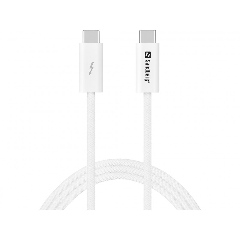 Sandberg 136-56 USB-kaapeli USB4 Gen 3x2 1 m USB C Valkoinen