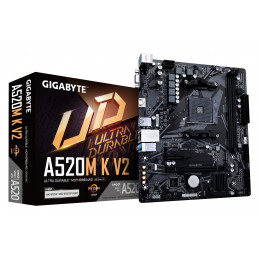 GIGABYTE A520M K V2 emolevy AMD A520 Kanta AM4 mikro ATX