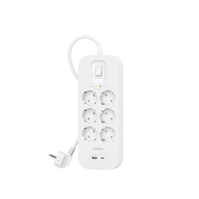 Belkin Connect Valkoinen 6 AC-pistorasia(a) 2 m