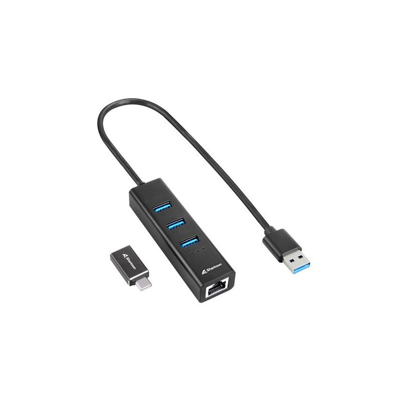 Sharkoon 4044951037575 kannettavien tietokoneiden telakka ja porttitoistin Langaton USB 3.2 Gen 1 (3.1 Gen 1) Type-C musta