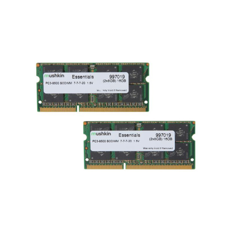 Mushkin SO-DIMM 16GB DDR3 Essentials muistimoduuli 2 x 8 GB 1066 MHz