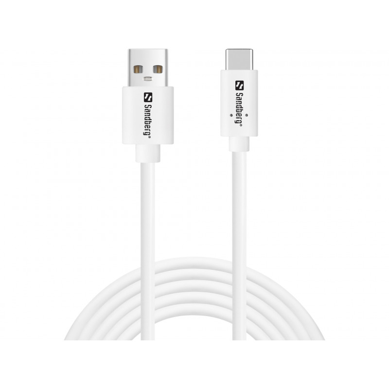 Sandberg 336-14 USB-kaapeli USB 2.0 2 m USB C USB A Valkoinen