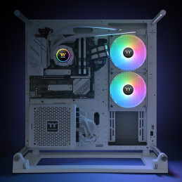 Thermaltake CL-W377-PL14SW-A Tietokoneen jäähdytysjärjestelmä Tietokonekotelo All-in-one-nesteenjäähdytin 14 cm Valkoinen