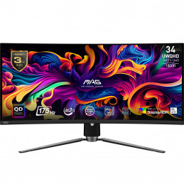 MSI MAG 341CQPDE QD-OLED tietokoneen litteä näyttö 86,4 cm (34") 3440 x 1440 pikseliä UltraWide Quad HD musta