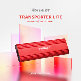 Patriot Memory Transporter Lite 4 TB USB Type-C 3.2 Gen 2 (3.1 Gen 2) Punainen