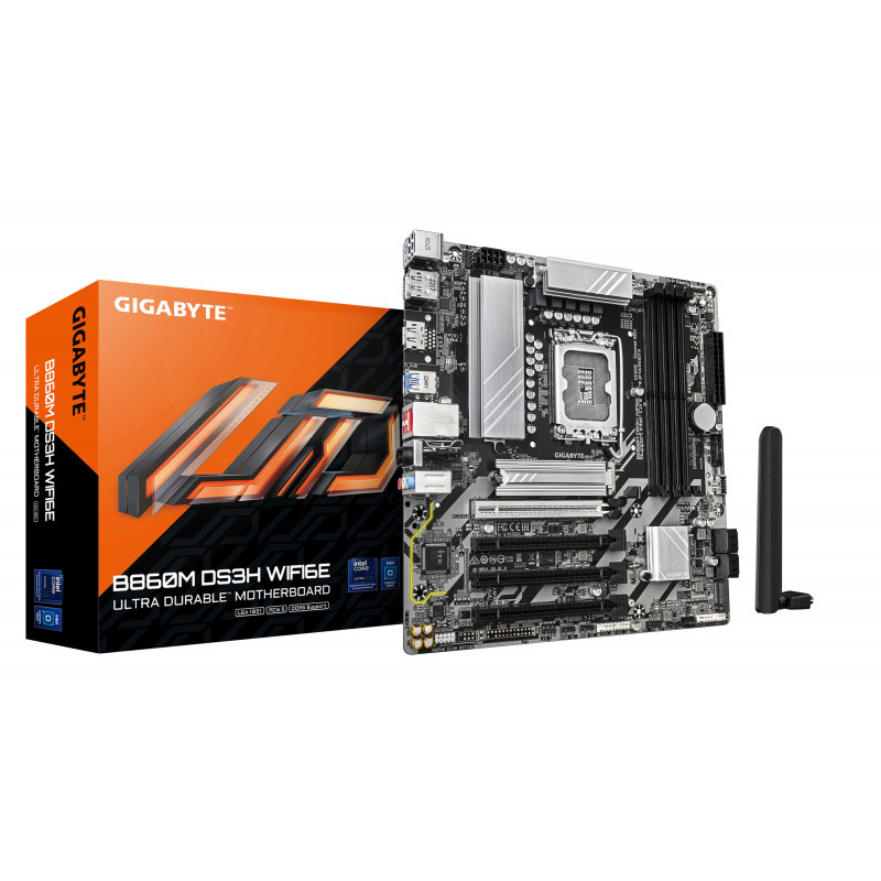 GIGABYTE B860M DS3H WIFI6E emolevy Intel B860 LGA 1851 (Socket V1) mikro ATX