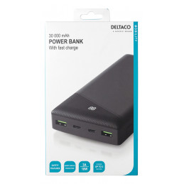 Deltaco PB-C1002 akku- ja paristolaturi Litiumioni (Li-Ion) 30000 mAh musta