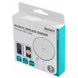 Deltaco QI-1034 mobiililaitteen laturi Universaali Valkoinen USB Langaton lataaminen Auto