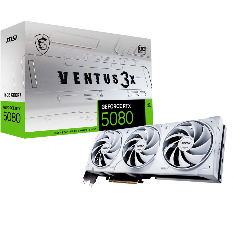 MSI VENTUS GEFORCE RTX 5080 16G 3X OC WHITE näytönohjain NVIDIA 16 GB GDDR7