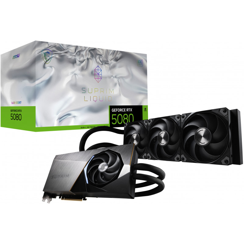 MSI SUPRIM GEFORCE RTX 5080 16G LIQUID SOC näytönohjain NVIDIA 16 GB GDDR7