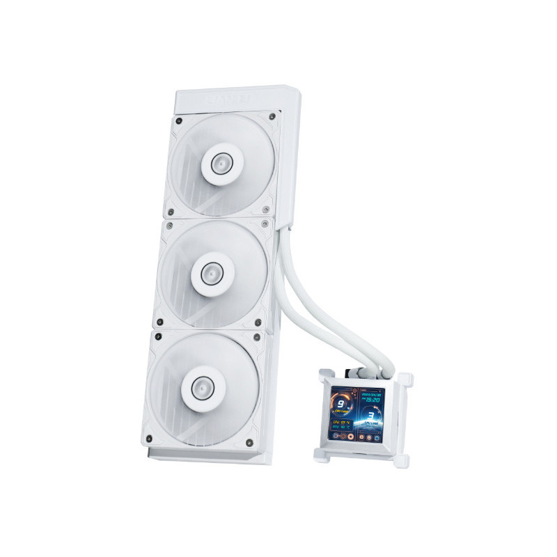 Lian Li HSLCD36SW Tietokoneen jäähdytysjärjestelmä Tietokonekotelo All-in-one-nesteenjäähdytin 12 cm Valkoinen