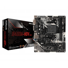 Asrock B450M-HDV R4.0 AMD B450 Kanta AM4 mikro ATX