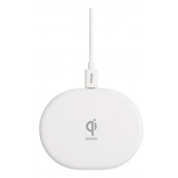 Deltaco QI-1039 mobiililaitteen laturi Universaali Valkoinen USB Langaton lataaminen Pikalataus Sisätila