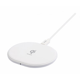 Deltaco QI-1039 mobiililaitteen laturi Universaali Valkoinen USB Langaton lataaminen Pikalataus Sisätila