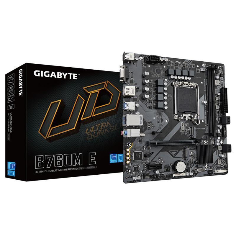 GIGABYTE B760M E emolevy Intel B760 LGA 1700 mikro ATX