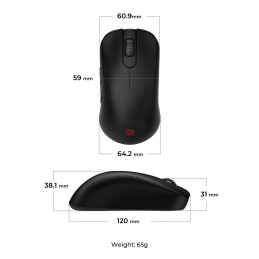 BenQ ZOWIE S2-DW hiiri Pelaaminen Oikeakätinen Langaton RF 3200 DPI