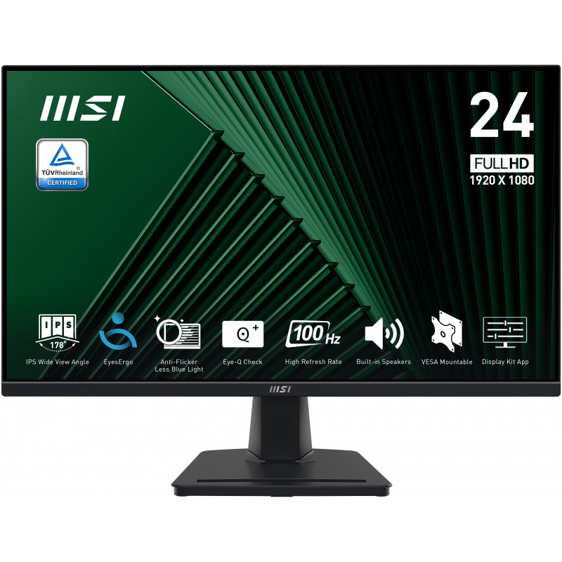 MSI Pro MP245G tietokoneen litteä näyttö 60,5 cm (23.8") 1920 x 1080 pikseliä Full HD LCD musta