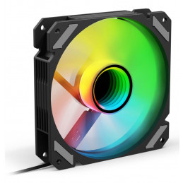 Sharkoon SHARK Mirror RGB PWM REVERSE Tietokonekotelo Tuuletin 12 cm musta 1 kpl