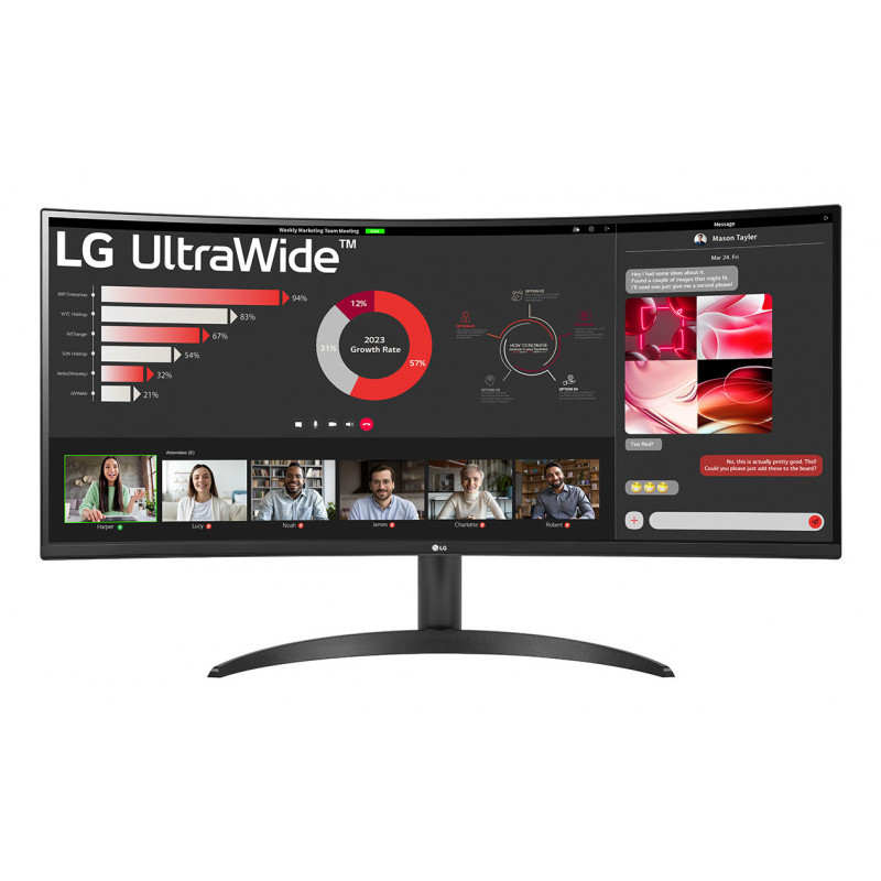 LG 34WR50QK-B tietokoneen litteä näyttö 86,4 cm (34") 3440 x 1440 pikseliä Wide Quad HD musta