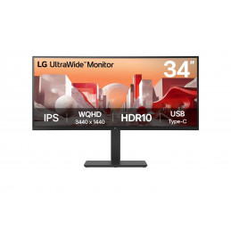 LG 34BA75QE-B tietokoneen litteä näyttö 86,4 cm (34") 3440 x 1440 pikseliä Wide Quad HD LCD musta