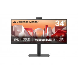 LG 34BA85QE-B tietokoneen litteä näyttö 86,4 cm (34") 3440 x 1440 pikseliä Wide Quad HD LCD musta