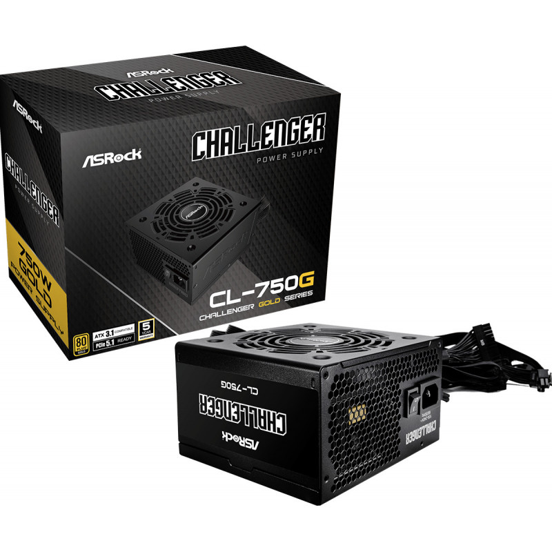 Asrock Challenger CL-750G virtalähdeyksikkö 750 W 20+4 pin ATX ATX musta