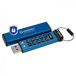 Kingston Technology IronKey Keypad 200 USB-muisti 512 GB USB A-tyyppi 3.2 Gen 1 (3.1 Gen 1) Sininen
