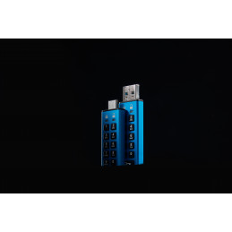 Kingston Technology IronKey Keypad 200 USB-muisti 512 GB USB A-tyyppi 3.2 Gen 1 (3.1 Gen 1) Sininen