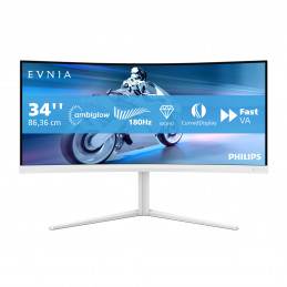 Philips 34M2C5501A 00 tietokoneen litteä näyttö 86,4 cm (34") 3440 x 1440 pikseliä Wide Quad HD LCD Valkoinen