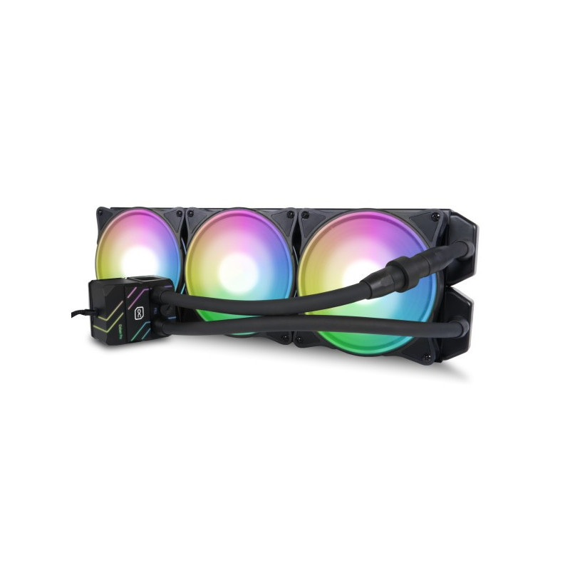 Alphacool Pro Aurora 420 CPU AIO Suoritin Nestejäähdytyspakkaus 14 cm musta, Valkoinen