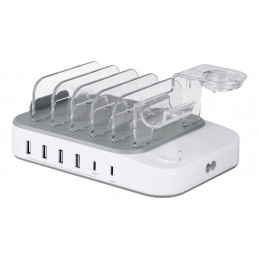 Deltaco DPS-0203 mobiililaitteen laturi Universaali Valkoinen AC Sisätila