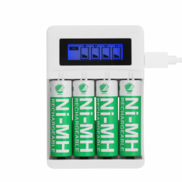 Deltaco C704A4-4XAA laturi Kotitalousakku USB