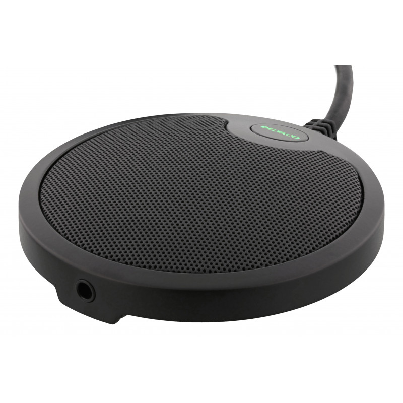 Deltaco Office levymikrofoni kokoustiloja varten, USB-A, 3,5mm, musta