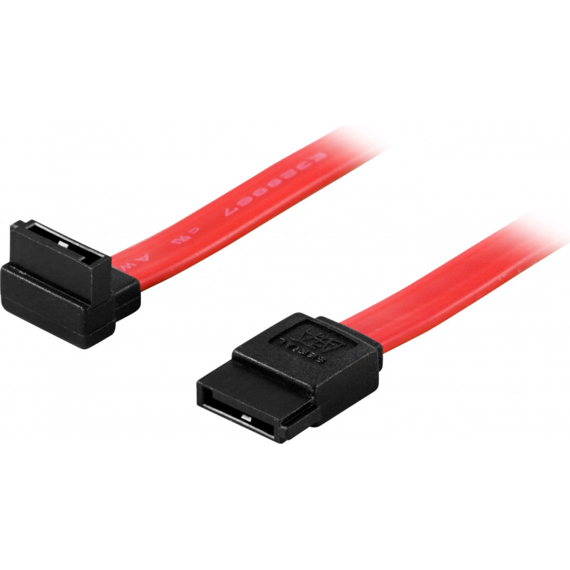 Deltaco SATA SAS-kaapeli, kulma(ylös) - suora, 0,3m