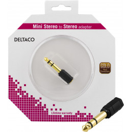 Deltaco Multimedia adapter 6.3mm ma - 3.5mm stereo fe