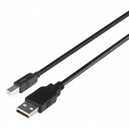 Deltaco USB 2.0 cable USB-A male - USB-B male, LSZH, 1m, black