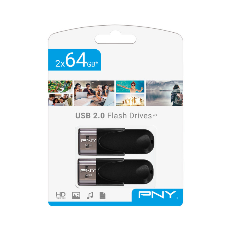 PNY Attaché 4 2.0 64GB USB-muisti USB A-tyyppi musta
