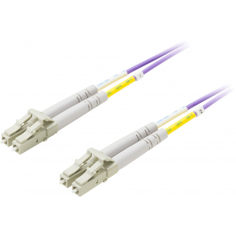 Deltaco OM4 Fiber cable, LC - LC, 50 125, duplex, multimode, 2m